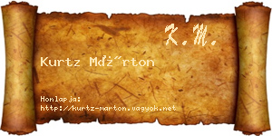 Kurtz Márton névjegykártya